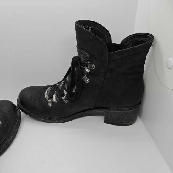 Aetrex Joleen heeled ankle boots black with gray woven detail EU 40 US 9-9.5 - Picture 6 of 13
